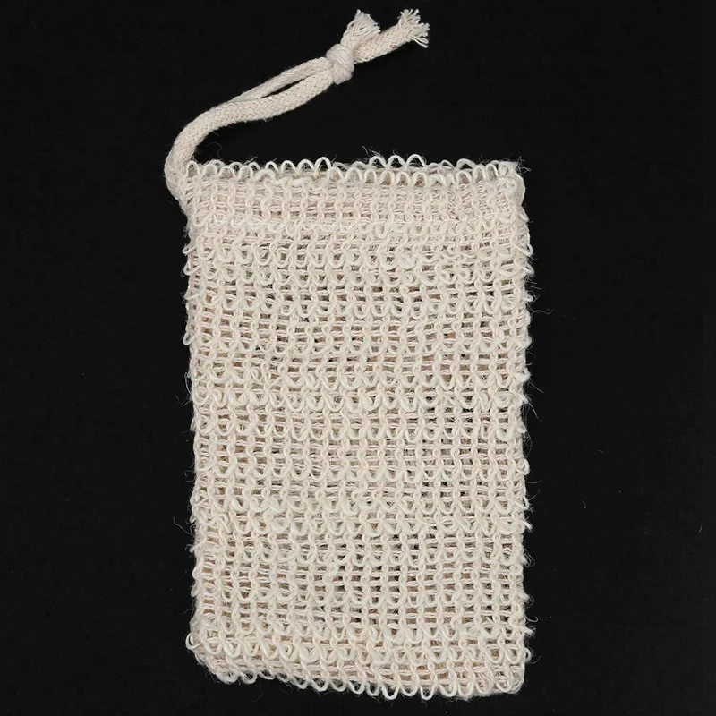 천연 사이잘 비누 가방, 각질 제거 비누 보호기 파우치, 거치대 20 팩