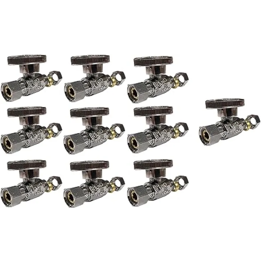 Pc Plumbing Straight Angle Stop Valve 3/8-Inch O.D Female Compression x 3/8-Inch O.D Male Comp.Lead-Free Brass Quarter Turn Wat