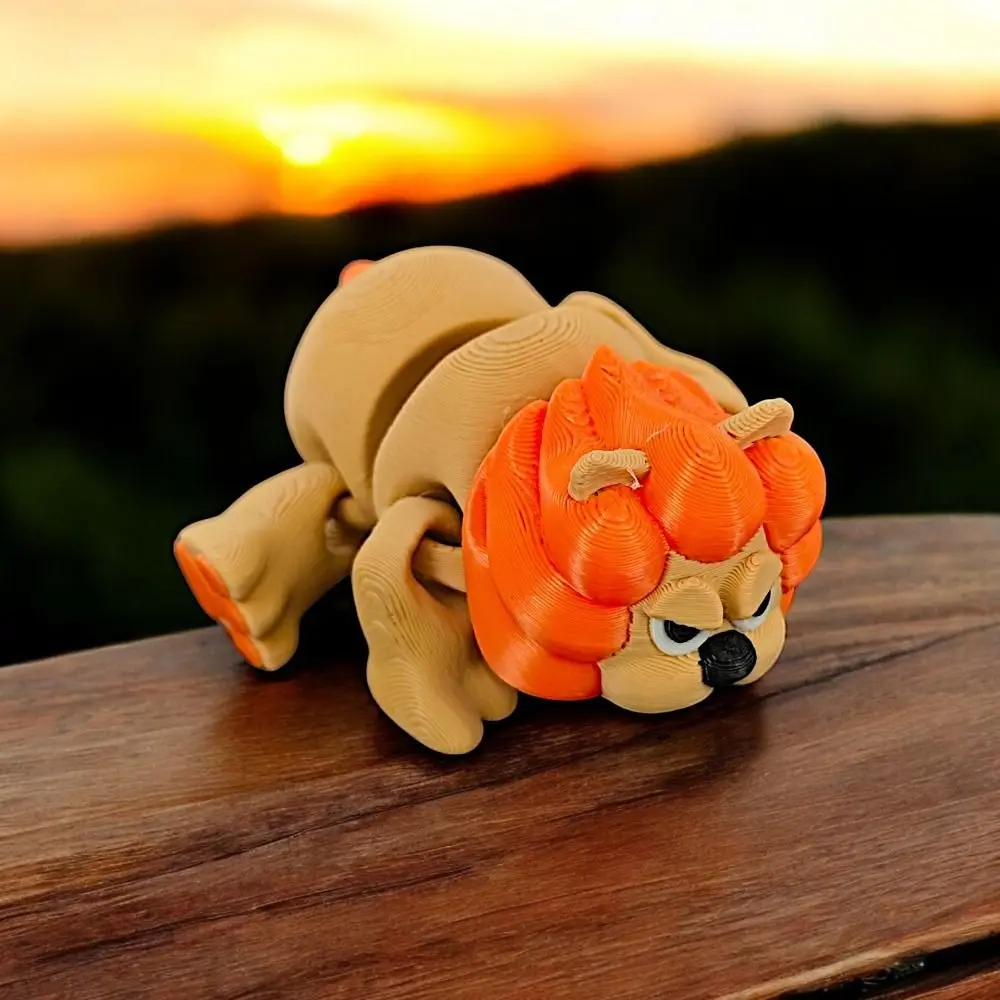 Movable Joints Lion Ornament Cartoon Handicraft 3D Printed Lion Model Figurine Realistic 3D Printed Lion Toy Kids