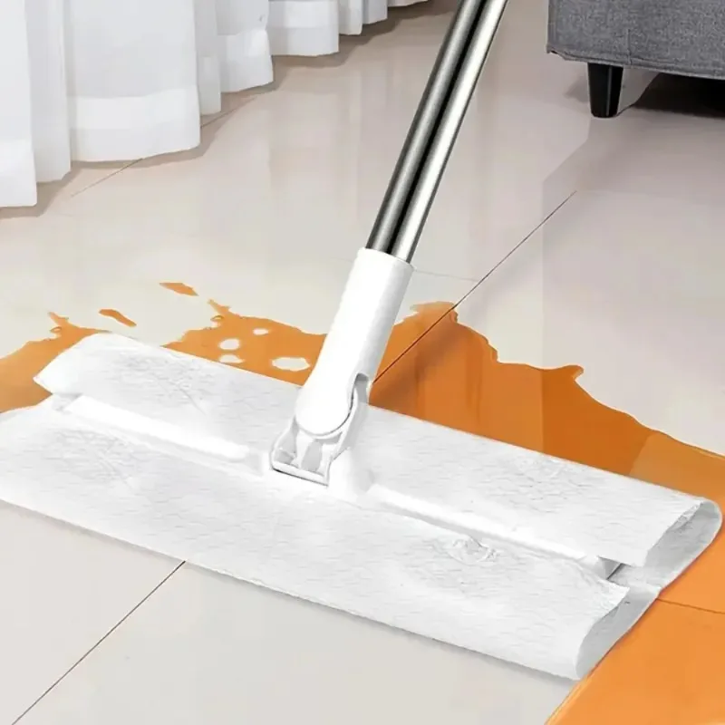Lazy No Hand Washing Flat Mop 100 Pcs Disposable Electrostatic Dust Removal Paper Dry Wet Floor Cleaning