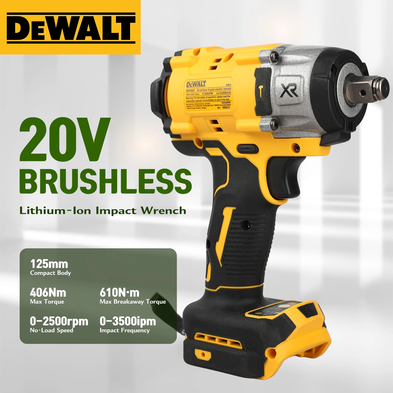 DEWALT DCF922 20V Brushless Impact Wrench 1/2