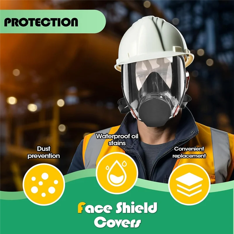 AT05-10 Pack Peel Off Lens Cover Protective Cover For 6800 Mask Protective Cover Full Facepiece Respirator