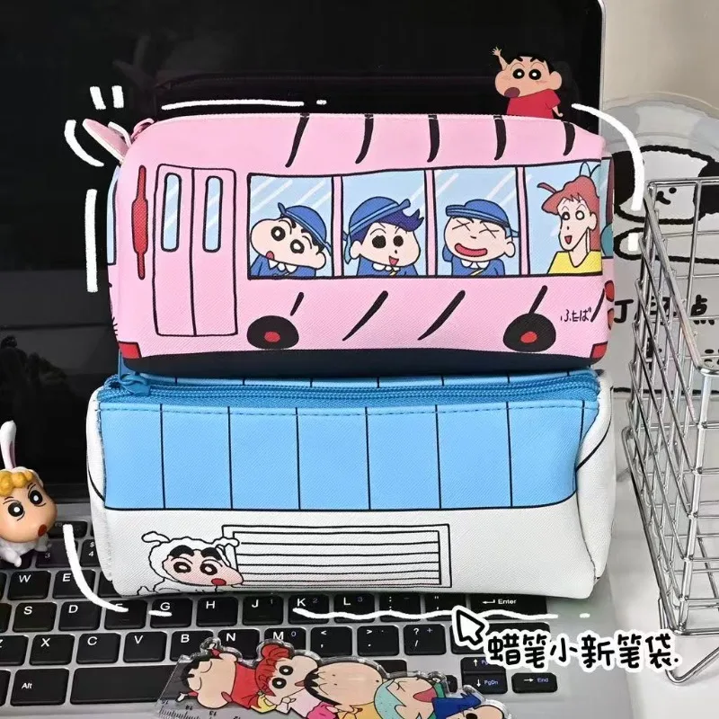 

Crayon Shin-chan Bus Pen Case Creative Cartoon Versatile Storage Bag Student Multi-functional Stationery Box Large-capacity Gift