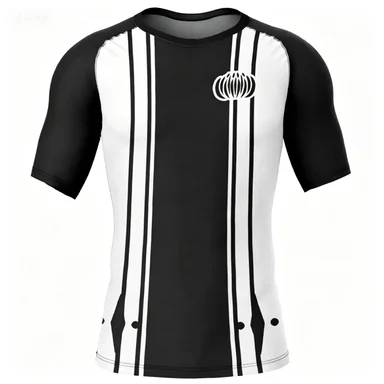 Minimalist Functional Style Black and White Contrasting Series Men's Summer Casual Tight Short Sleeves