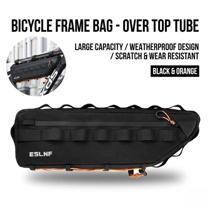Bolsa para bicicleta, bolsa para tubo inferior, gran capacidad, impermeable, portátil, para bicicleta de montaña, ciclismo, viajes, desplazamientos
