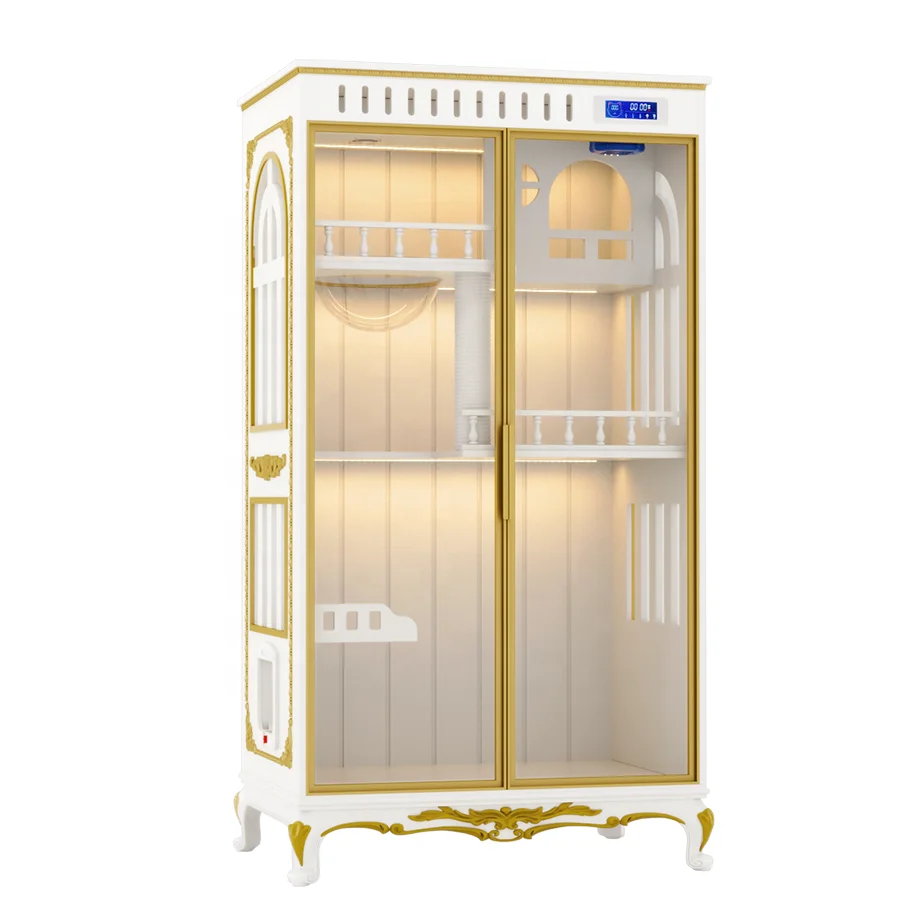 

Solid Wood Household Cattery Pet Showcase Cat Litter Pet Breeding House Cat Villa With Litter Box