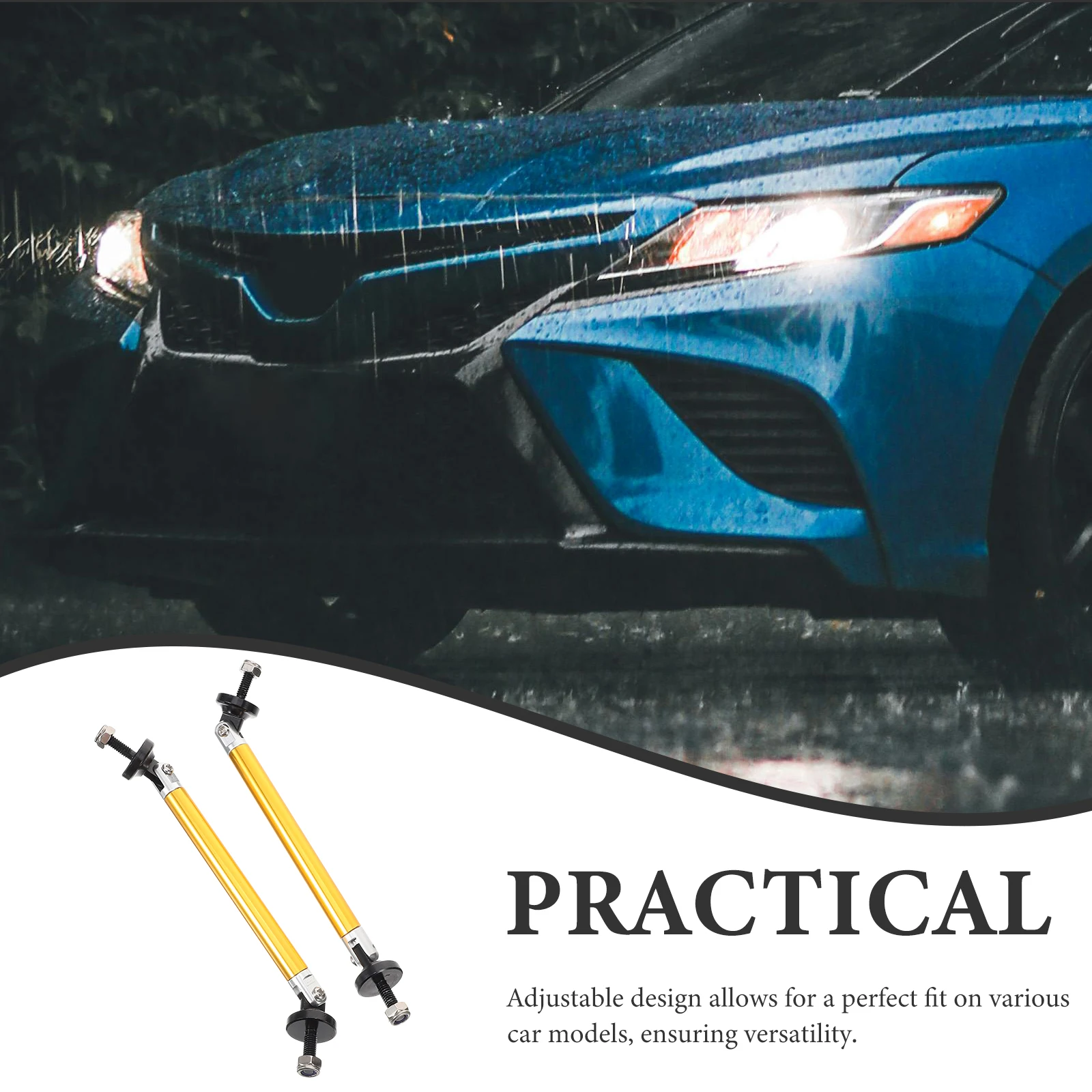 

Modified Pieces Car Front Lip Lever Rod Aluminum Alloy Supports Bumper Splitter