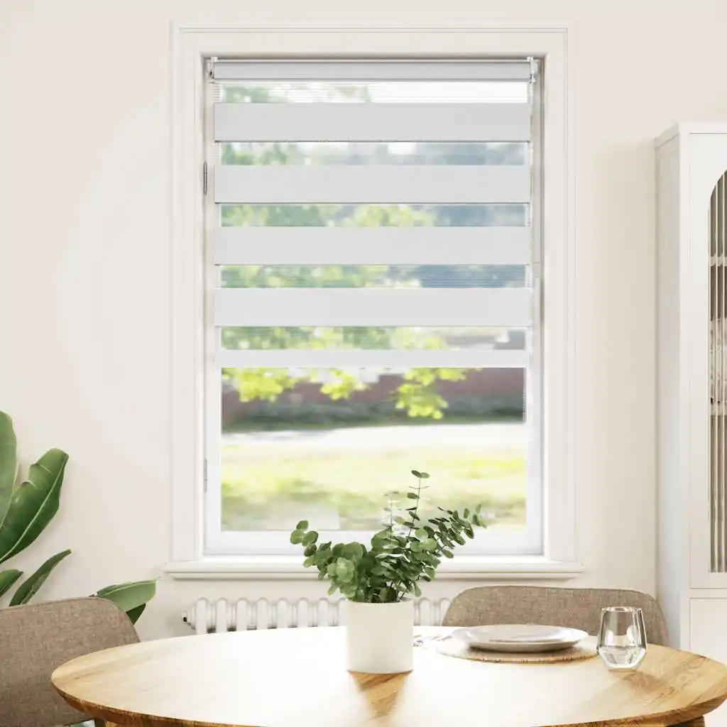 Jalousien mit Zebramuster, 50,9 x 100 cm, Stoffbreite 46,7 cm, weiße Verdunkelungsvorhänge für Schlafzimmer, Balkon, Fenster, Vorhänge, Heimdekoration