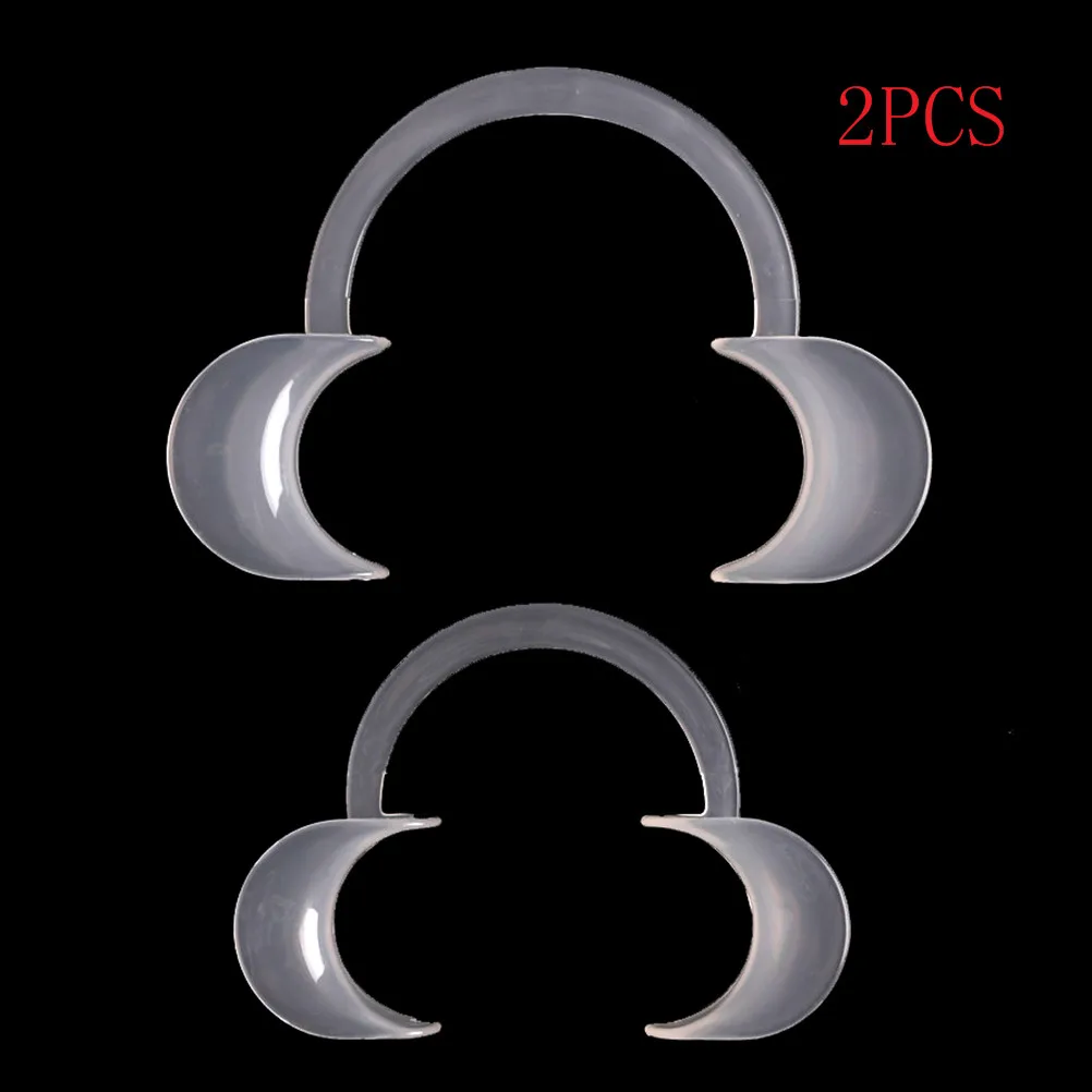 2pcs C Type Mouth Opener Dental Orthodontic Plastic Cheek Lip Retractor