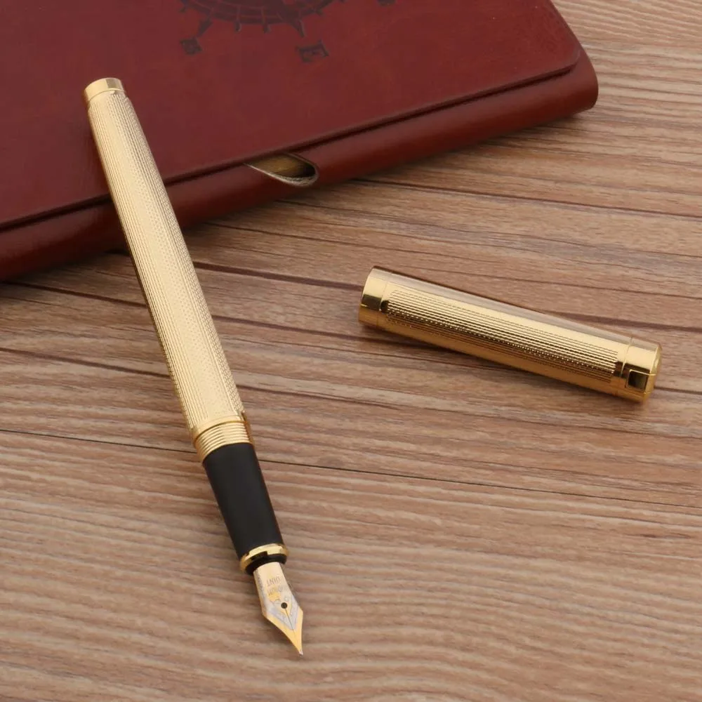luxury GOLDEN Medium Nib Star pattern waves Fountain Pen signature elegante PEN Stationery Office Supplies