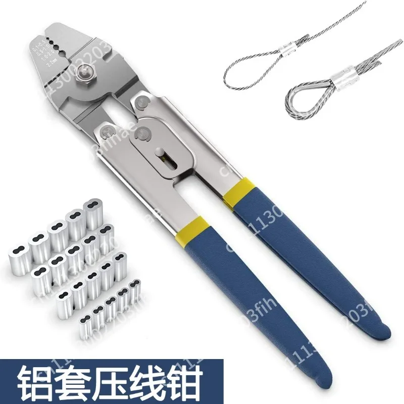 Special Aluminum Sleeve Crimping Pliers For Steel Wire Rope Fishing Clamp Chuck Shearing Hardware tools Crimping Range 0.1-2.2mm
