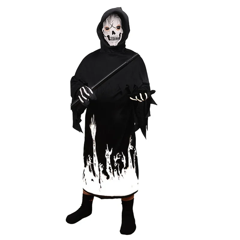 Kids Halloween Ghost Clothes Spooky Skeleton Glow In The Dark Costume Carnival Party Fancy Dress for Boys Girls