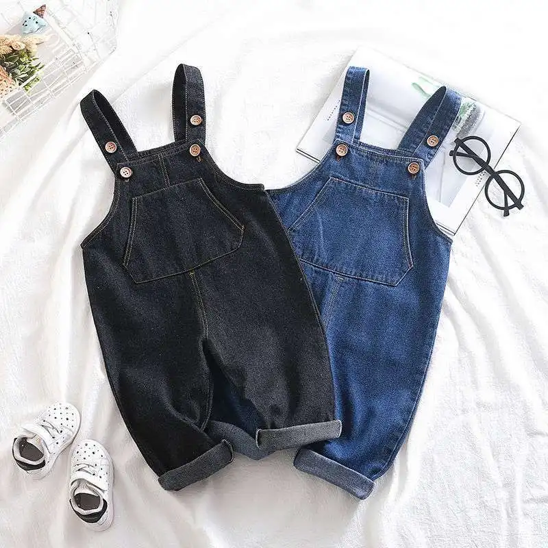 DIIMUU Baby Children Boys Clothing Girls Toddler Overalls Denim Pants Jumper Infant Kids Jumpsuits Trousers Dungarees Playsuits