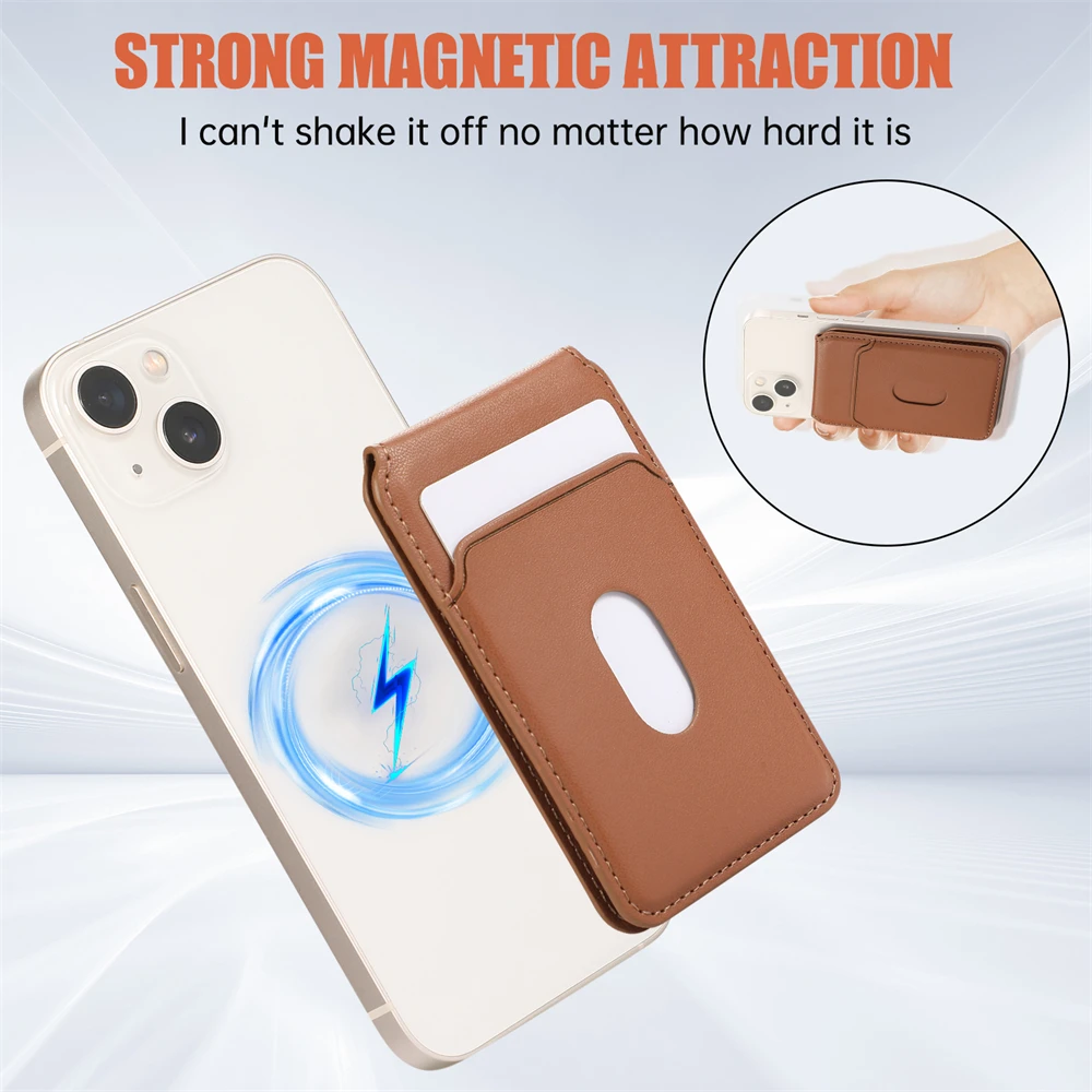 Luxury Leather For Magsafe Wallet Card Holder Case For iPhone 16 15 13 14 Pro Max S24 Ultra S23 Magnetic Phone Bag Pocket Cover