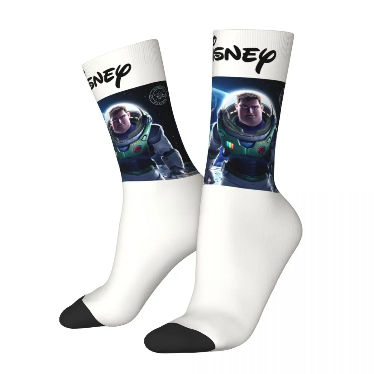 Buzz Lightyear Men's Socks Vintage Harajuku Disney Toy Story Buzz Lightyear Street Style Novelty Seamless Crew Sock