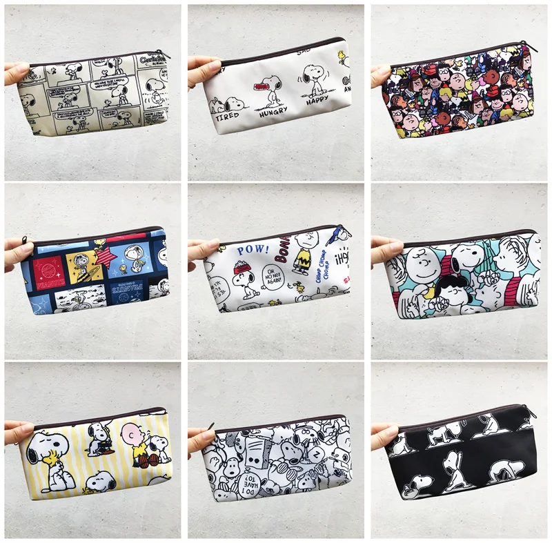 lot kawaii snoopy pencil case cute pencil box stationery pen bolsa stationery school supplies 12 pcs 01