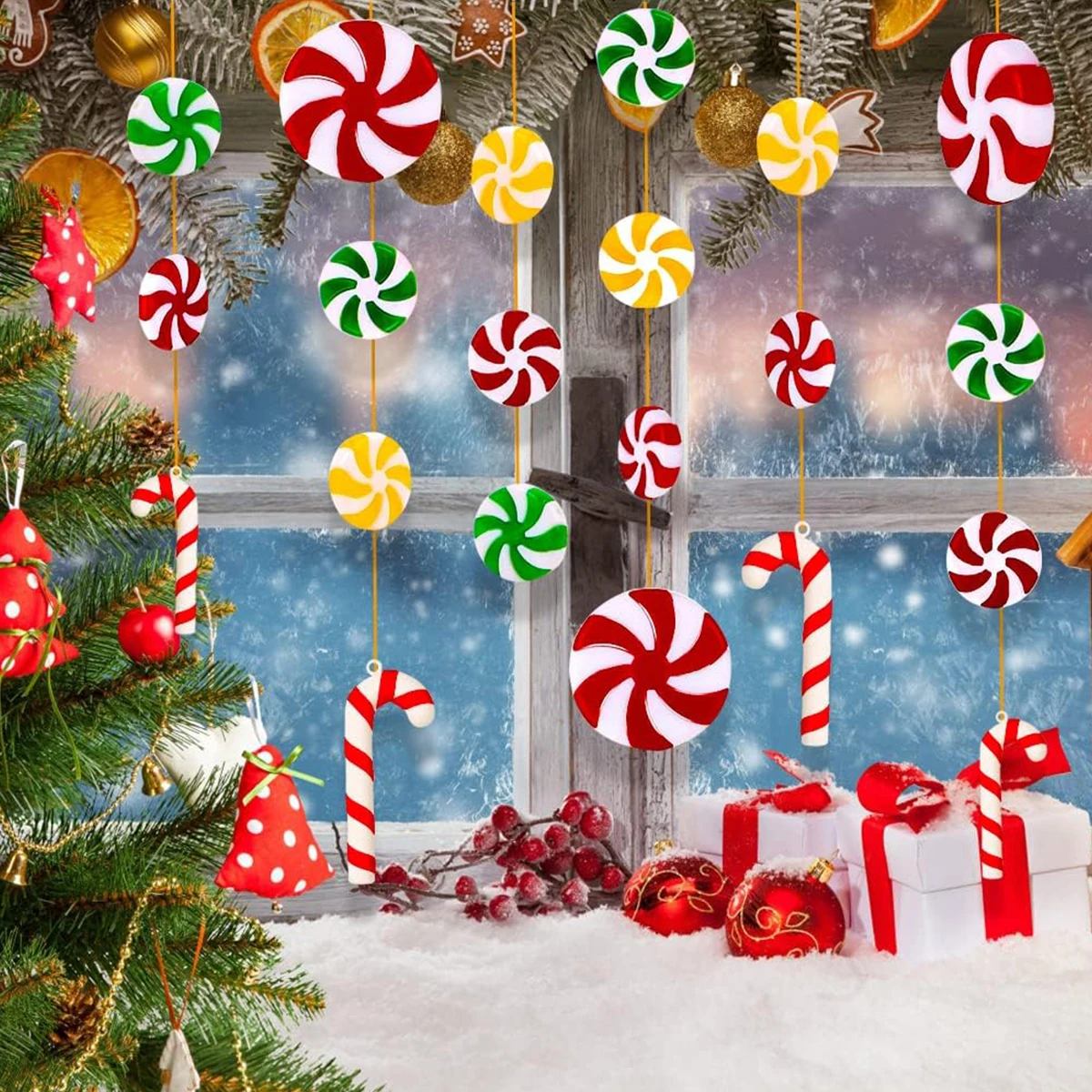 Weihnachtsdekorationen 2024, Kunststoff-Weihnachtsbonbons, hängende Ornamente für Zuhause, Party, Weihnachtsbaum, Dekore, Neujahr, Navidad-Zubehör – Detail 11