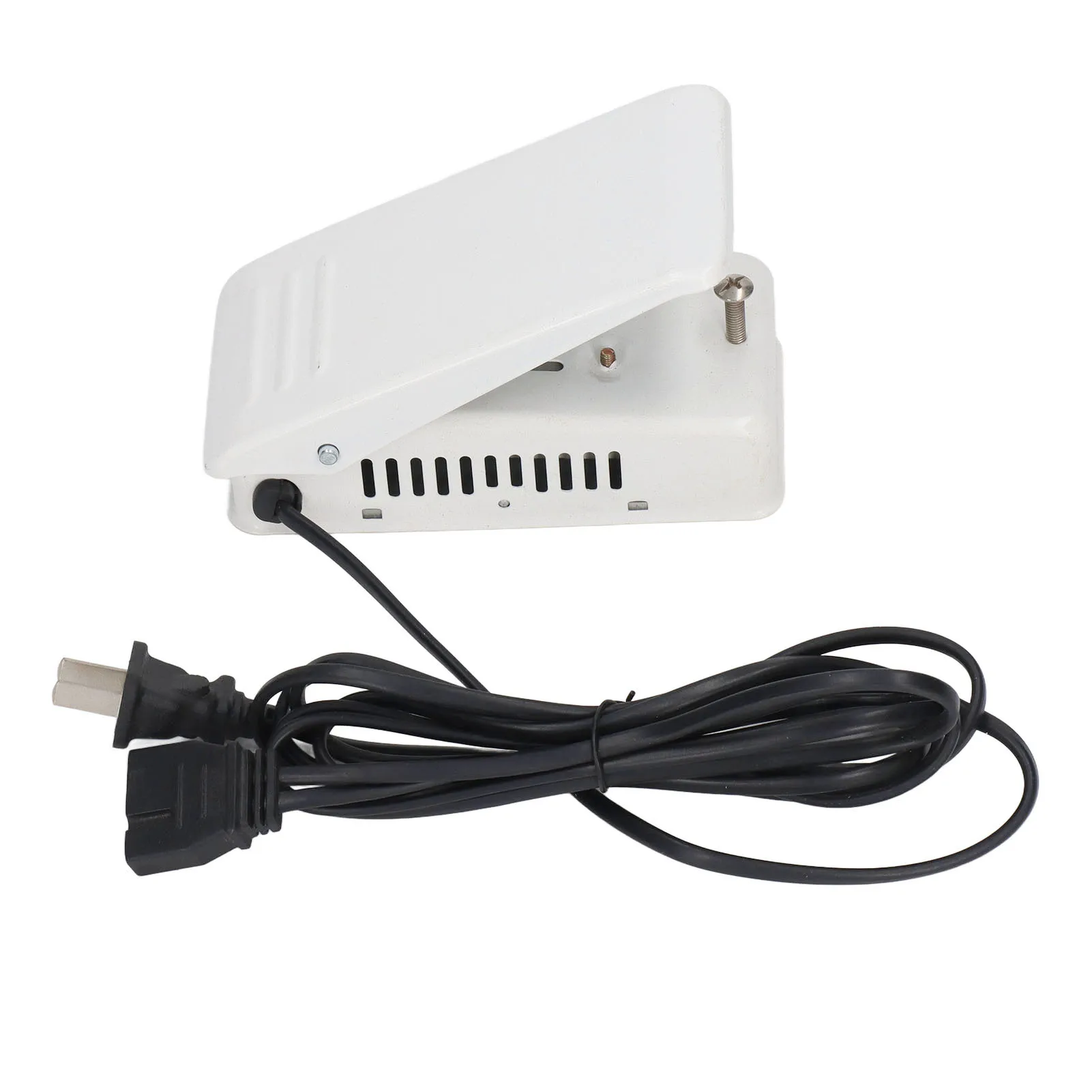 Sewing Machine Foot Pedal 2.5A Stainless Steel Nonslip Sewing Foot Pedal Replacement Foot Pedal for Household White US110V