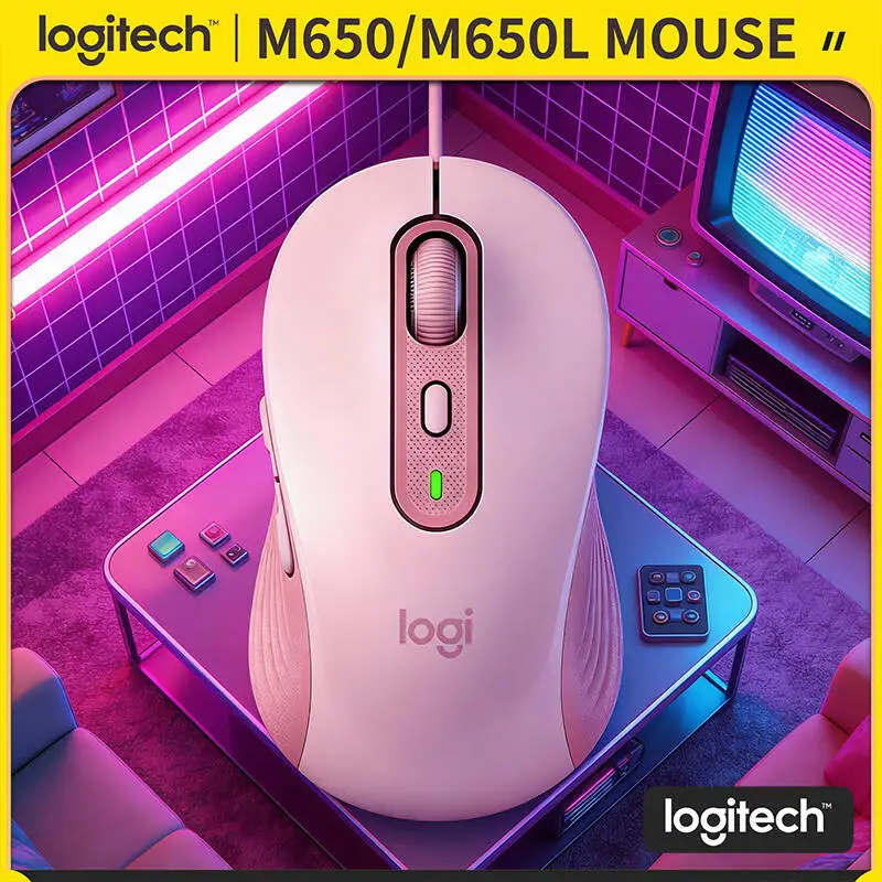 

Эргономичная мышь Logitech M650/M650L — детали из переработанного пластика, Bluetooth + Bolt Connect, 400-4000 DPI, резиновые накладки на кнопках