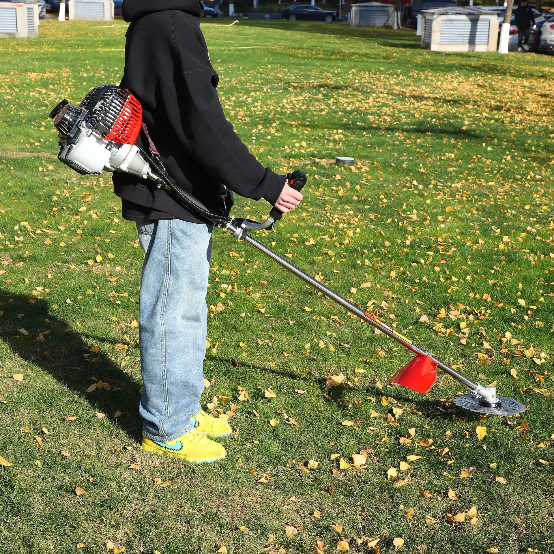 Perfect 4-Stroke Lawn Mower, Portable Side-Mounted Multi-Function Grass & Weed Cutter
