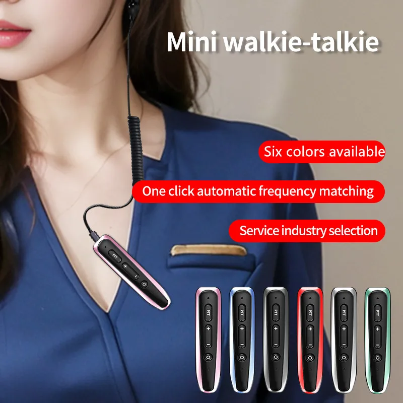 Mini walkietalkie voor restaurants, hotels, kapsalons, schoonheidssalons, obers met hoofdtelefoon walkietalkie 16 kanalen
