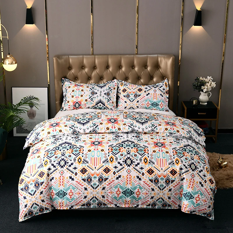 Imagem -04 - Colcha Estilo Boho e Capa de Edredão com Fronha Conjuntos de Cama Boêmios Nórdicos Rainha Rei Tamanho Duplo Cama de Casal Pele Macia