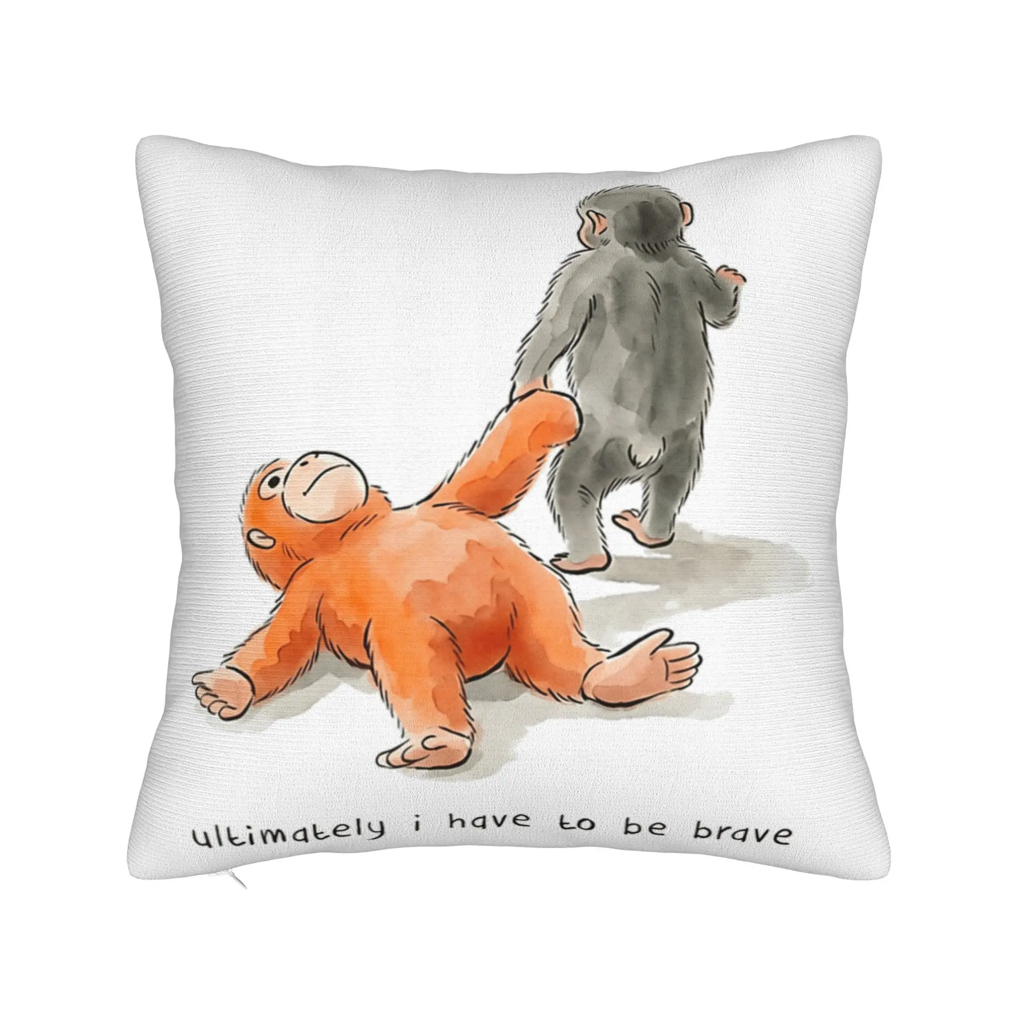 Pillow Cover Team Punch Monkey Support Squad Graphic  Retro Trendy Pillow Case For Sofa Home Decor Pillowcases