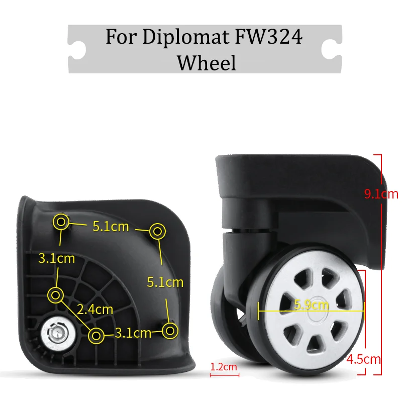 

Suitable For Diplomat FW324 Universal Wheel Silent Wheel Luggage Anti-wear Wheels Replaceable Wheels Flexible Rotation Wheels