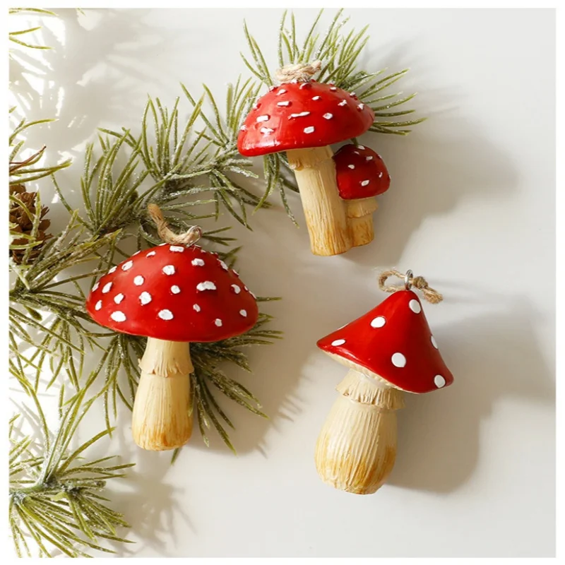 

1/3Pcs Red Mushroom Christmas Tree Decoration Cute Christmas Mushroom Hanging Ornaments Holiday Party New Year 2025