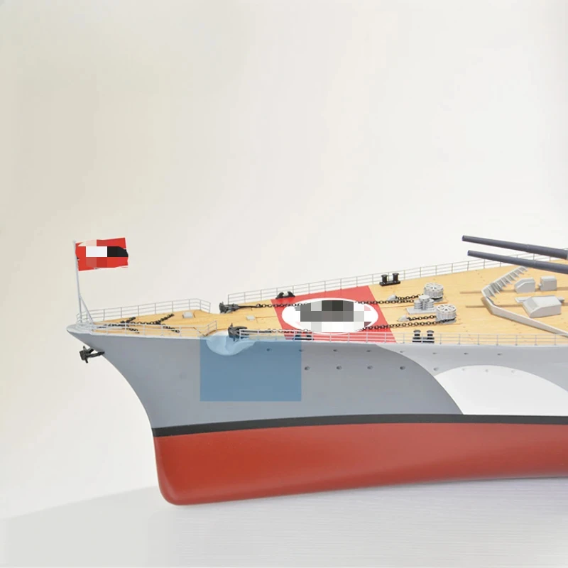 Bismarck-barco de guerra alemán de la Segunda Guerra Mundial, modelo de buque de guerra terminado, juguete de simulación artesanal, modelo de barco de Control remoto, 1/150