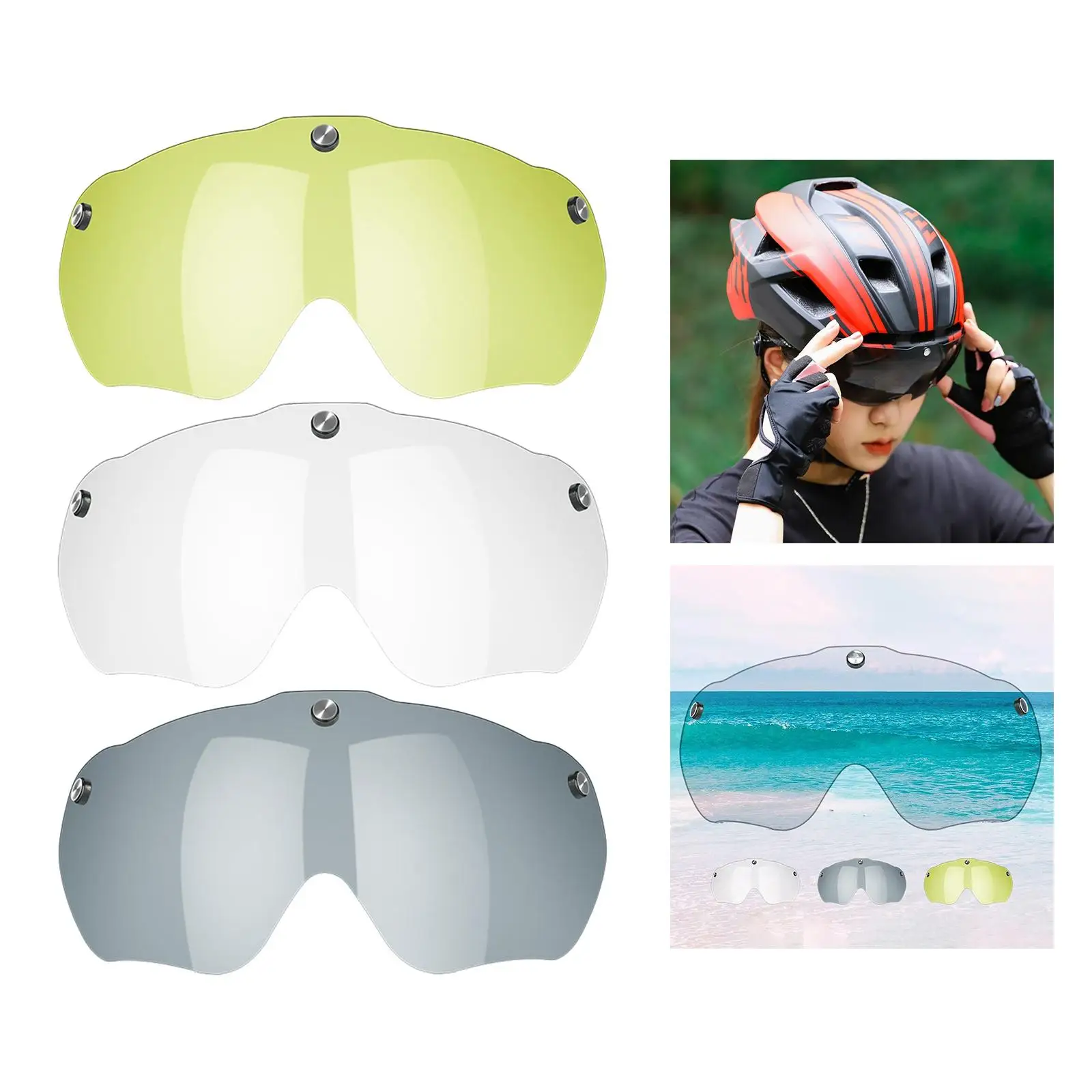 Cycling Helmet Lens Universal Protection Magnetic Helmet Lens Visor Anti Fog