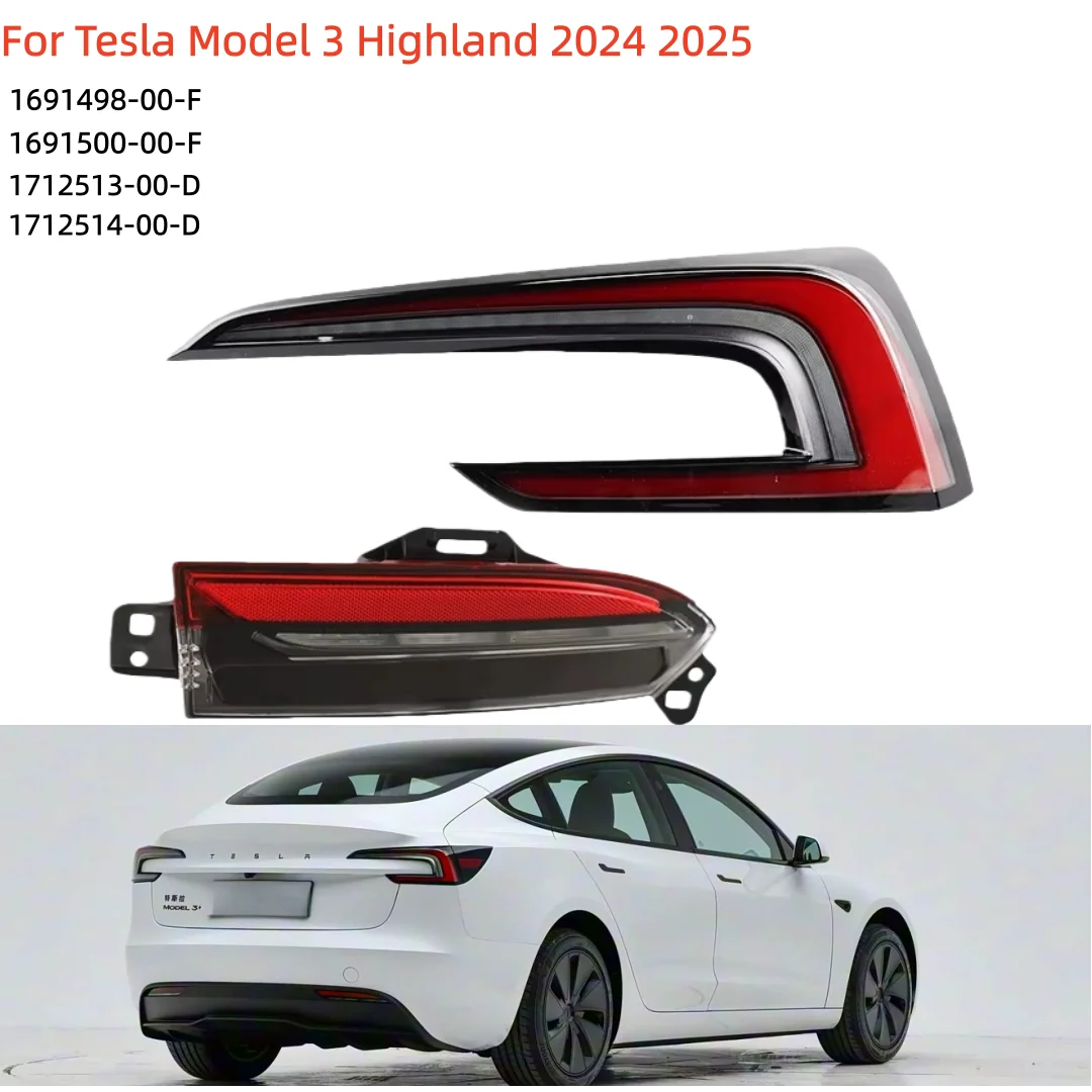 For Tesla Model 3 Highland 2024-2025 Rear Turn Signal Led Trunk Lid Reverse Fog Stop Brake Taillight Replacement
