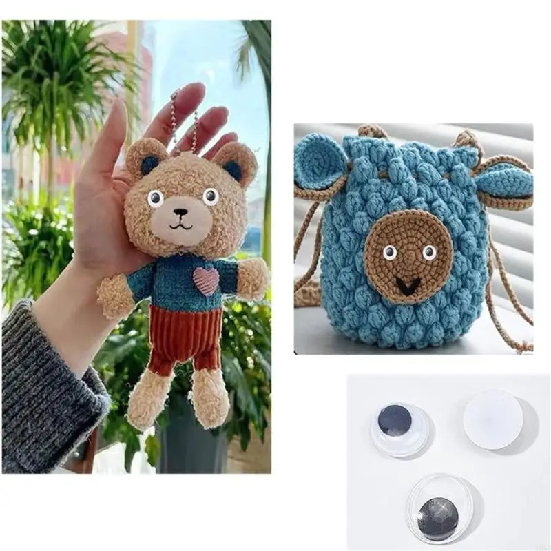 J0mf plástico googly olho conjunto adesivo para manobra artesanato boneca olhos para crochê brinquedo artesanal brinquedo