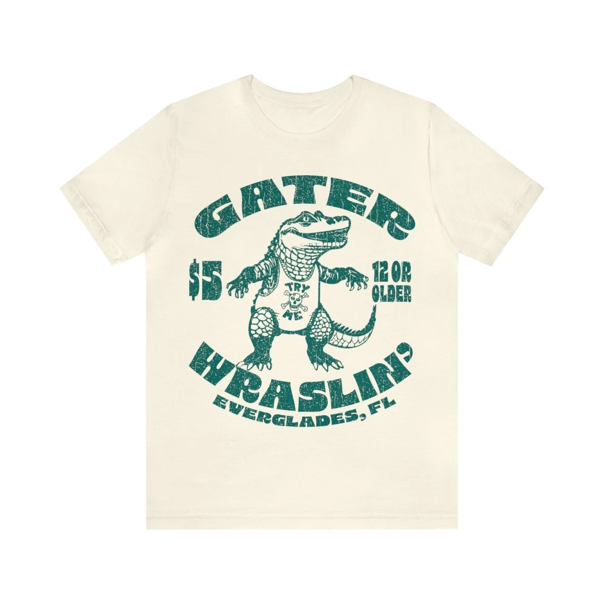 Classic Gater Wraslin Florida Alligator Graphic Tee Cotton Mens Womens T-Shirt Outdoor Casual Top