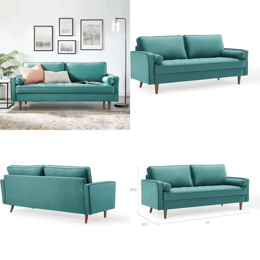 

Бархатный диван Performance темно-бирюзового цвета — удобная и стильная мебель для гостиной для современных дома