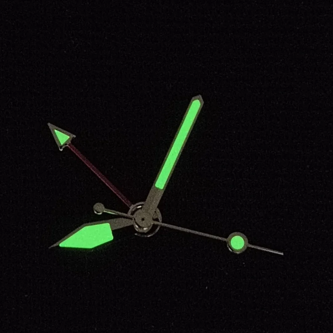 Lancette dell'orologio NH34 GMT a quattro lancette con puntatore luminoso verde Accessori per orologi per movimento NH34 o NH35