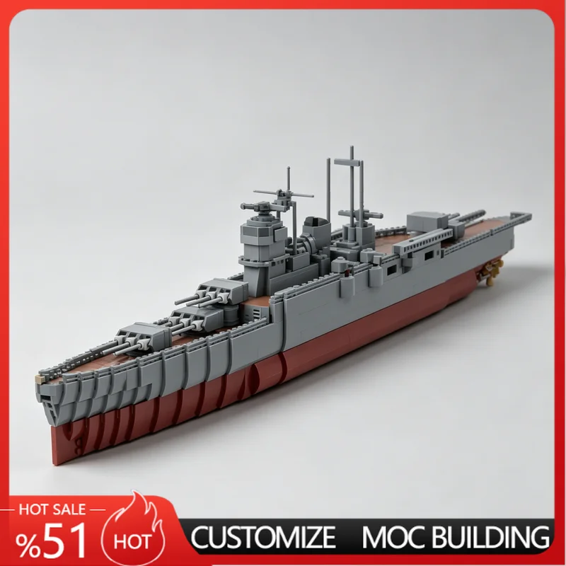 NEW 2846 Parts Naval Warship Model Custom Building Blocks Navy Vessel DIY Assembly Educational Toy Gifts For Collection Display