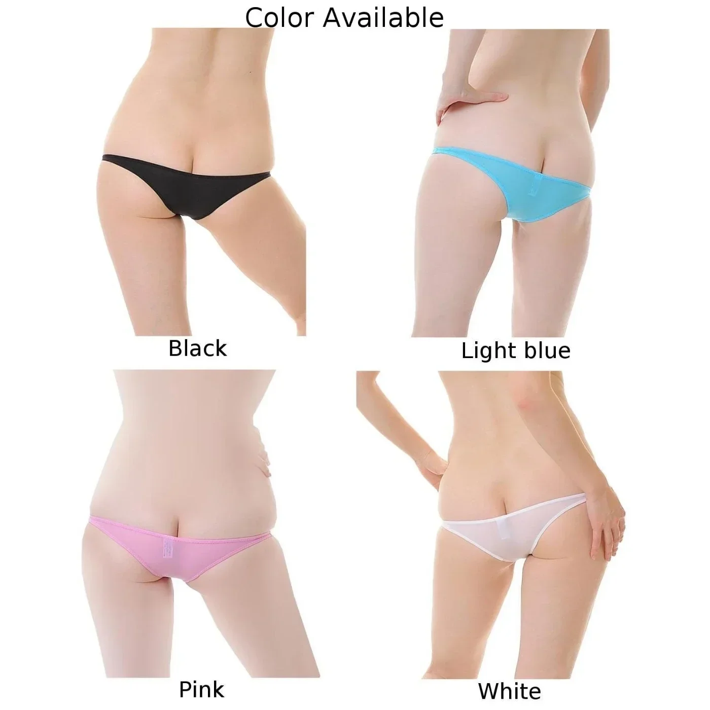 Women Sheer Seamless G-String Thongs Low Waist Knickers Briefs Womens Sexy See Through Panties Transparent Underwear