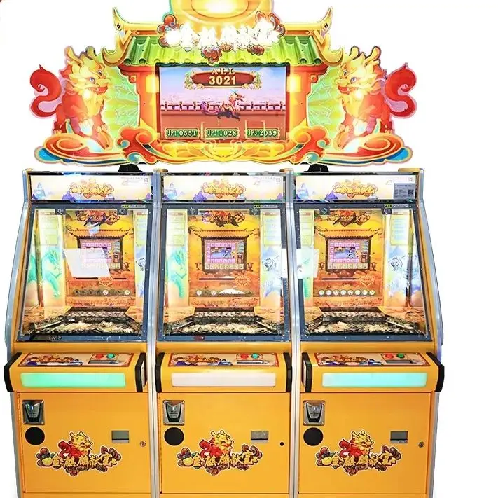 3 players Video amusement game equipments kids ride Coin Operated Games coin pusher redemption lottery ticket machine