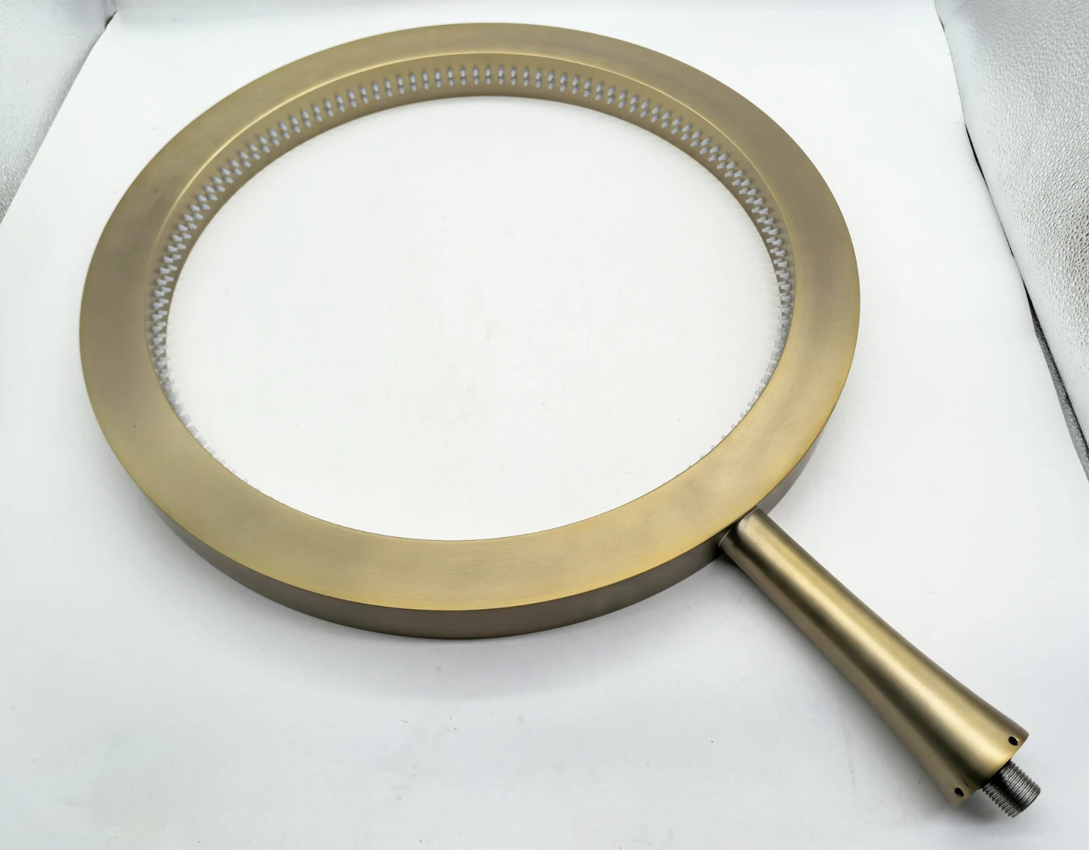

Brass Round Design Waterfall Rain Top Shower Head Brushed Gold Bathroom Shower Top Spray