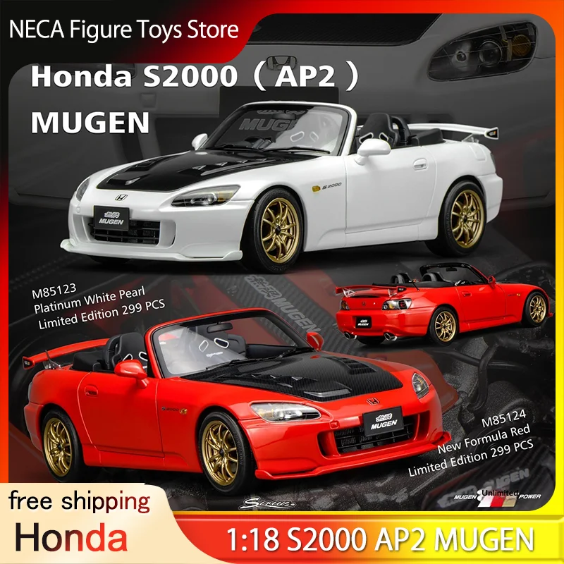 

Mh Diecast Car Model 1:18 Scale Honda S2000 Ap2 Mugen Alloy Fully Open Static Display Collectible For Car Hobby Collectors Toy