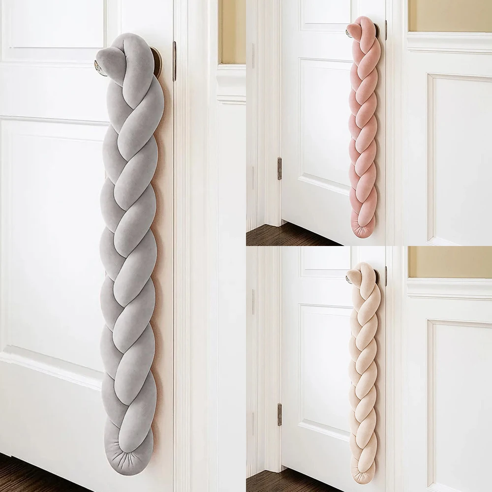 Bedroom Long Anti-Collision Bar Bumper For Isolate The Bedroom Door From Wind Reduce Noise Hand Made Braid Door Stop ﻿ ﻿