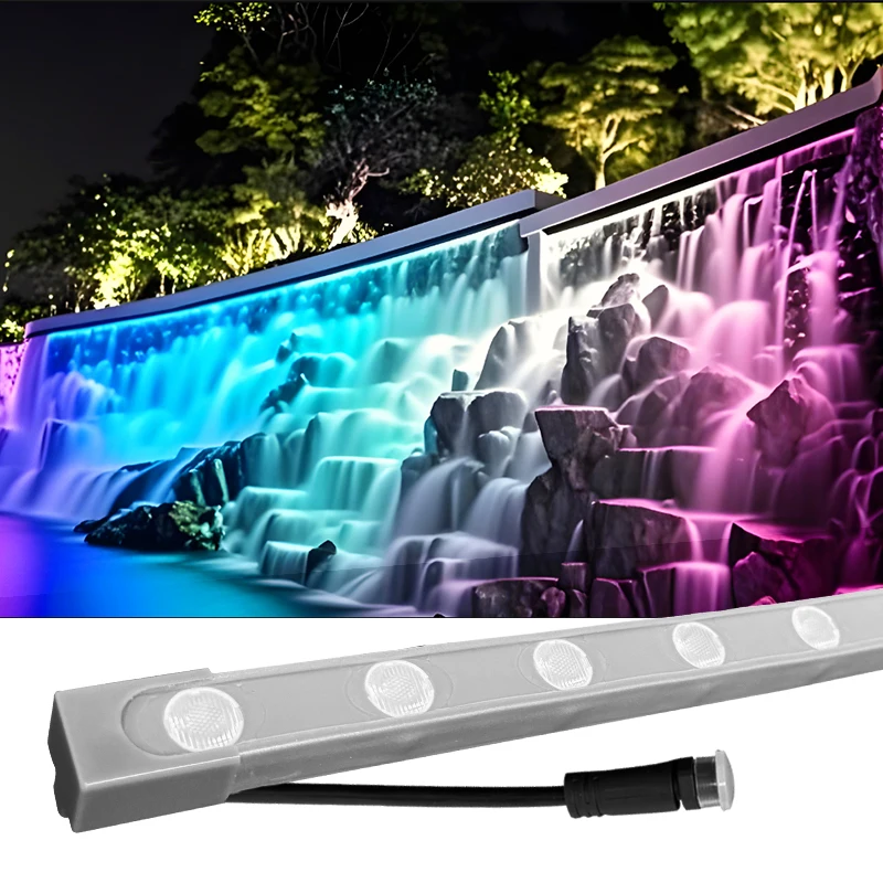 

2018 24V DC 24W RGBW Outdoor Led Wall Washer Light for Building Facade 5m Flexible Neon Strip IP67 Color-Changing Facade Wall