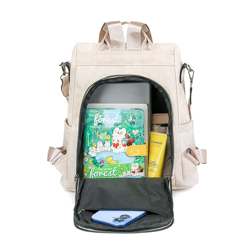 Fashion Anti-theft Backpack Female High Quality Leather Daypack Women Shoulder Bags Designer Ladies Lightweight Travel Rucksack