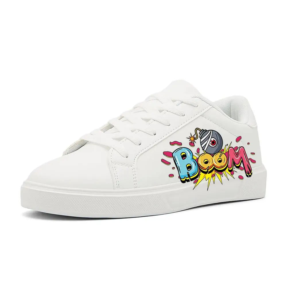 

Мужские высокие белые кожаные кроссовки: модные — модные, поддержка лодыжки для уличной одежды Белые туфли с аэрозольной краской и граффити