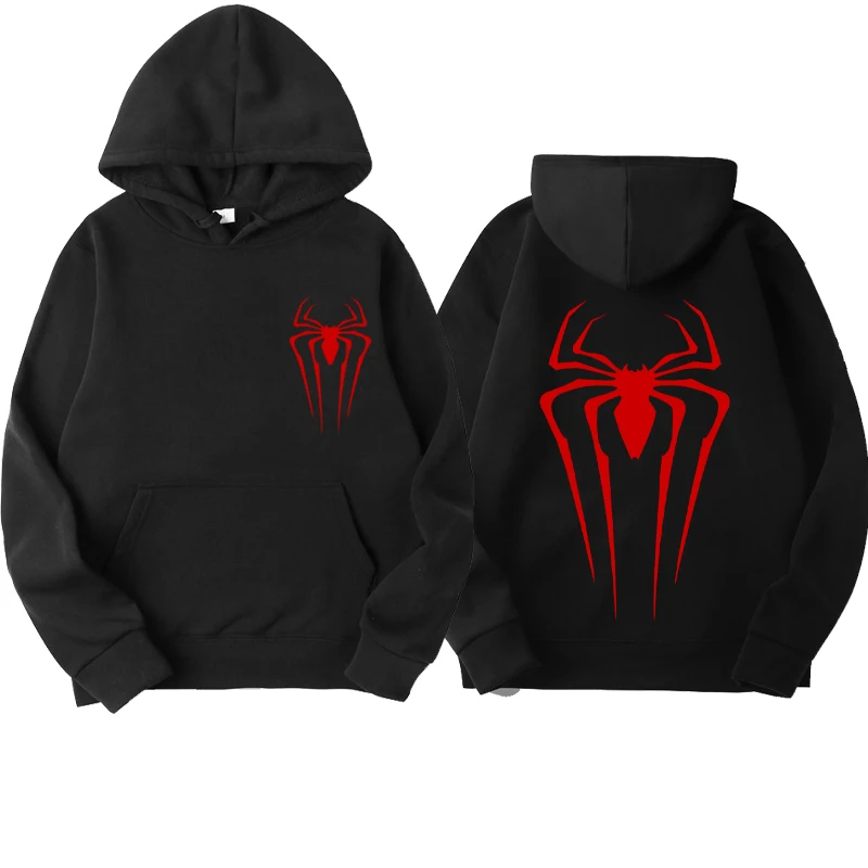 Spider pattern autumn and winter new men\'s and women\'s pullover street spider print sweatshirt hoodie loose hoodie