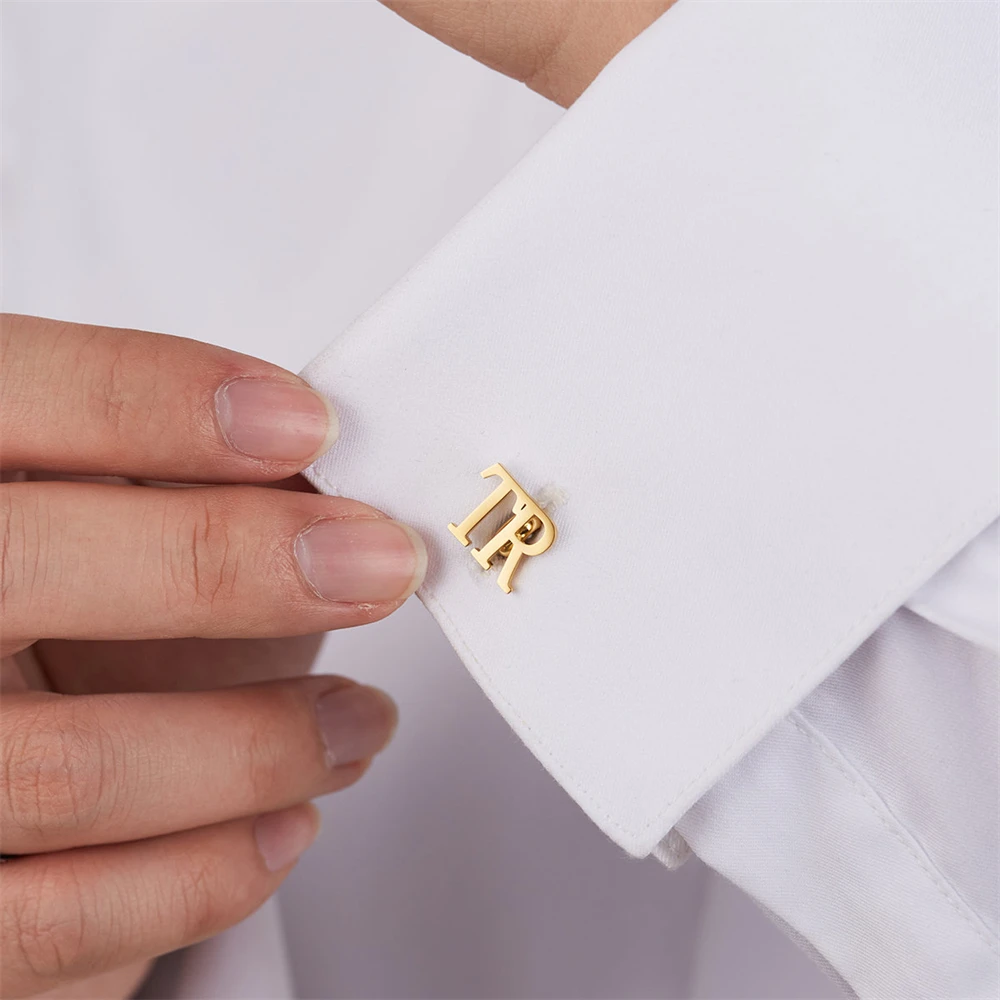 Personalized Two Letters Cufflinks Customized Name Initials Cuff Links Groom Wedding Cufflinks Groomsmen Gift Best Man Jewelry