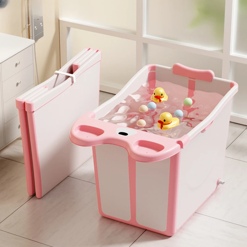 Portable Vertical Folding Bath Basin for Baby, Bathroom Barrel, Seam Storage, Bath Bucket, Thickening and Increasing