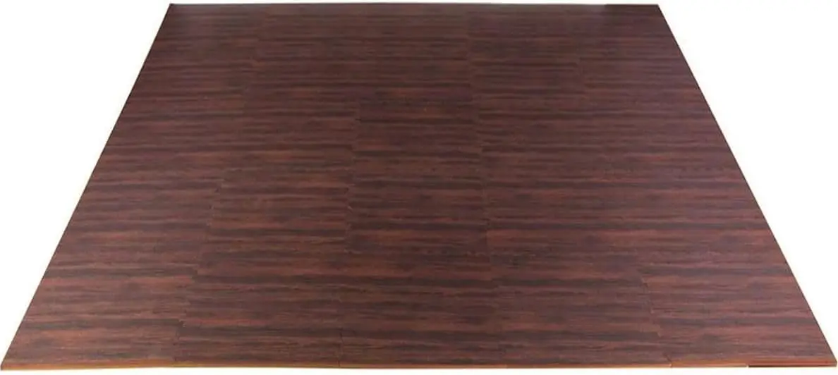 100 Sq. Ft 3/8 Inch Thick Printed Foam Tiles Interlocking Foam Mat, Dark Wood Oak Grain Style - (24" x 24", 25 pcs