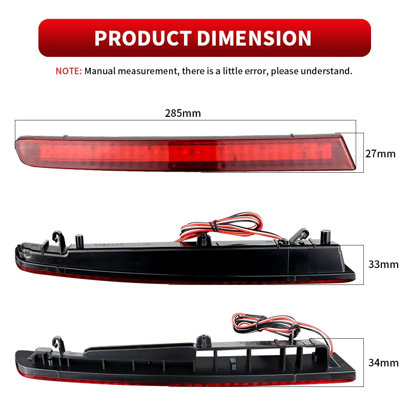 

2PCS LED Dark Smoked Rear Bumper Reflector Assembly for Ford Explorer 2011-2015 BB5Z15A449C BB5Z15A448B Bumper Reflector Lens